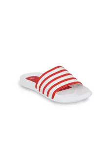 Carlton London sports Men White & Red Striped Sliders