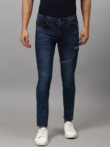 Campus Sutra Men Blue Slim Fit Low Distress Light Fade Stretchable Jeans