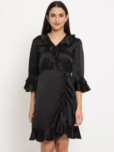 MARC LOUIS Black Satin Dress