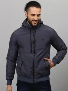 Campus Sutra Men Navy Blue Lightweight Windcheater Outdoor Sporty Jacket