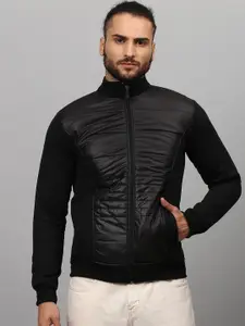Campus Sutra Men Black Windcheater Outdoor Bomber Jacket