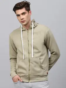 Campus Sutra Men Green Hooded Sweatshirt