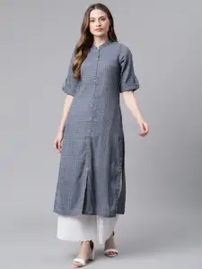 Rangriti Women Blue Woven Design Kurta