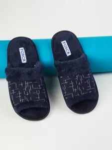 Forca by Lifestyle Men Navy Blue & White Printed Sliders