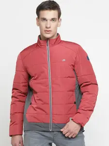 Lee Men Red Padded Jacket with Patchwork