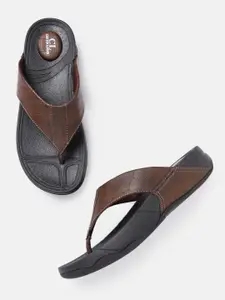 Carlton London Men Coffee Brown Croc Textured Comfort Sandals