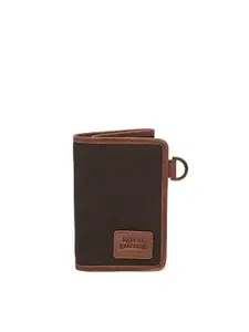 Royal Enfield Men Black & Brown Leather Two Fold Wallet