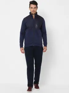 Sweet Dreams Men Navy Blue Solid Tracksuits