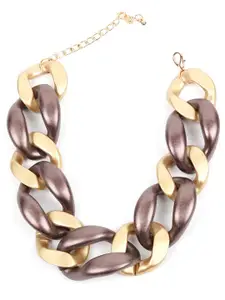 ODETTE Brown & Gold-Toned Necklace