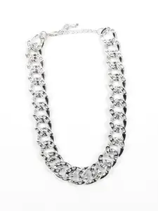 ODETTE Women Statement Silver Necklace