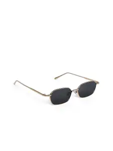 20Dresses Women Black Lens & Gold-Toned Rectangle Sunglasses - SG0532-Black-Gold
