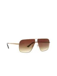 OPIUM Men Brown Lens & Gold-Toned Square Sunglasses with UV Protected Lens OP-1861-C01