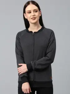 Campus Sutra Women Charcoal Sweatshirt