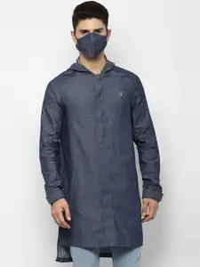 Allen Solly Sport Men Navy Blue Longline Tailored Jacket