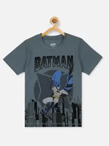 Kids Ville Boys Grey Batman Printed T-shirt