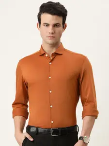 Peter England Men Tan Slim Fit Opaque Formal Shirt