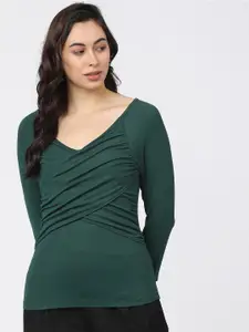 Tokyo Talkies Ruched Fitted Top