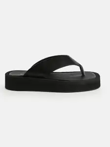 Missguided Women Black Solid Casual Open Toe Flats