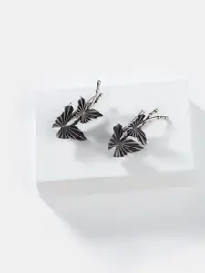 SHAYA Oxidised Silver-Toned Contemporary 925 Silver Ear Cuffs
