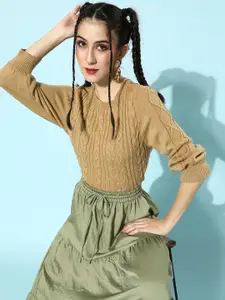 STREET 9 Women Cable Knit Acrylic Pullover