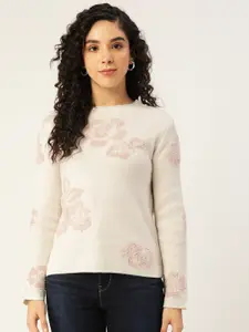 Madame Women Pink Boucle Pullover
