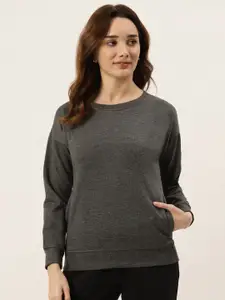 BRINNS Women Charcoal Black Sweatshirt