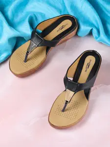 Shezone Women Black Wedge Sandals
