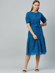 RARE Teal Georgette Midi Dress