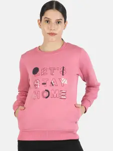 Monte Carlo Women Pink Coton Printed Sweatshirt