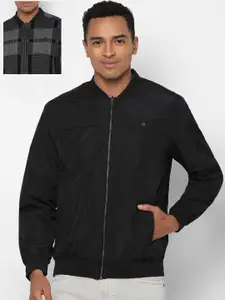 Allen Solly Men Grey Reversible Bomber Jacket