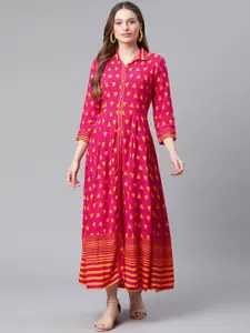 Rangriti Women Pink A-Line Maxi Dress
