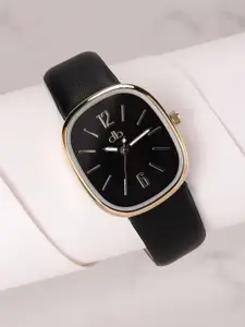 DressBerry Women Black Striped Dial & Solid Straps Analogue Watch MFB-PN-SNT-C28