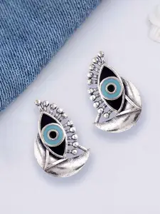 Voylla Silver-Toned Geometric Studs Earrings