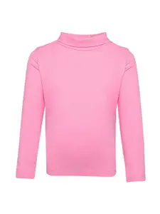 A Little Fable Girls Pink Turtle Neck T-shirt