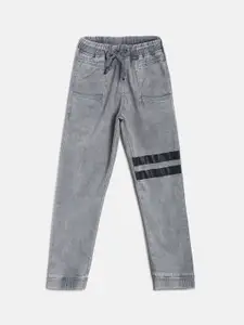 TALES & STORIES Boys Grey Lycra Solid Joggers