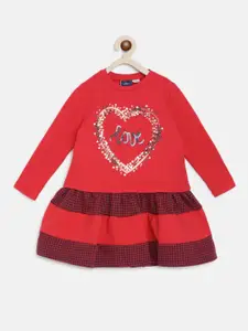 Chicco Red Embellished A-Line Dress