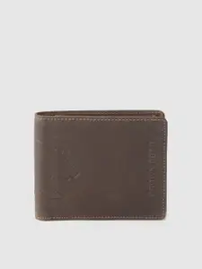 BROWN BEAR Men Brown Bear Self Design Leather Two Fold Wallet