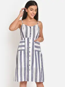 Martini Blue & White Striped Cotton Dress