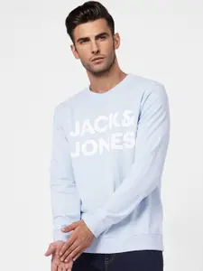 Jack & Jones Men Blue Printed Sweatshirt
