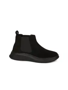 Bruno Manetti Black Suede Wedge Heeled Boots