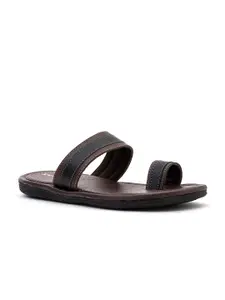 Khadims Men Brown & Black Comfort Sandals