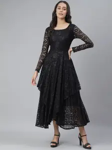 SCORPIUS Black Lace Maxi Dress