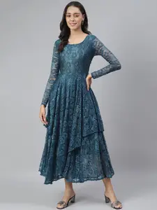 SCORPIUS Women Floral Lace Maxi Dress