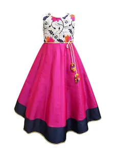 A.T.U.N. A T U N Fuchsia Floral Ethnic Maxi Dress