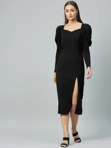 Marie Claire Black Sheath Midi Dress