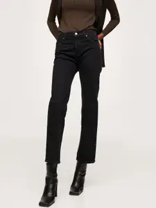 MANGO Women Black Straight Fit Stretchable Jeans