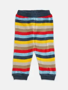 Pantaloons Baby Pantaloons Baby Kids Boys Yellow & Red Striped Joggers