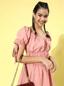 plusS Women Pink Solid A-Line Dress