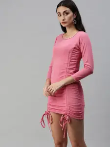Selvia Pink Scuba Bodycon Mini Dress
