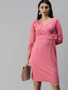 Selvia Pink Scuba Bodycon Dress